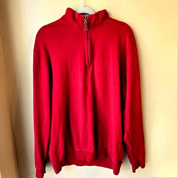 Jack Nicklaus Red 1/4 Zip Pullover Size L Long Sleeve Preppy Classic Capsule - Picture 1 of 6